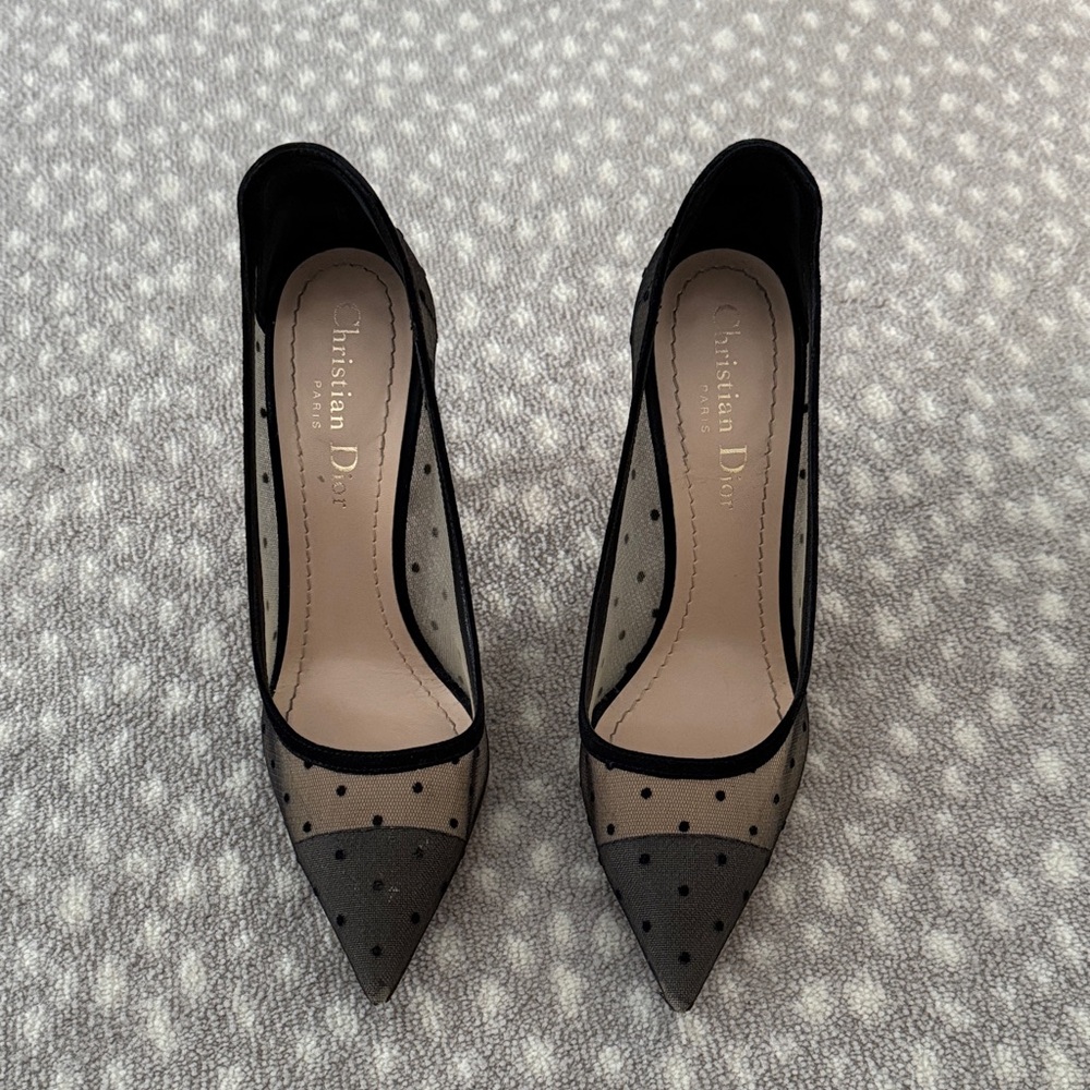 Dior Mesh Polka Dot Pumps